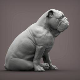 British Bulldog Figurine 3D Printed Dog Lover Gift - Unique Home Decor Ornament Collectible - thumbnail 3