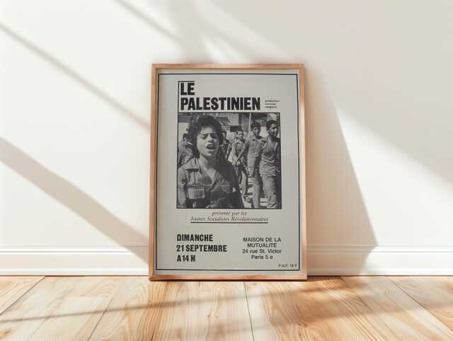1970S French Palestine Solidarity Poster Le Palestinien Film Print - image 1