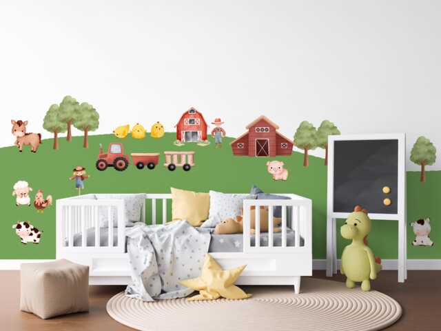 Farm Animal Wall Decals Kids Nursery Decor, Removable Stickers - image 1