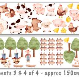 Farm Animal Wall Decals Kids Nursery Decor, Removable Stickers - thumbnail 3
