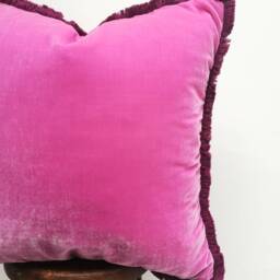 Pink Silk Velvet Throw Pillow Cover - Girls Room Decor - thumbnail 2