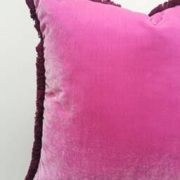 Pink Silk Velvet Throw Pillow Cover - Girls Room Decor - thumbnail 3