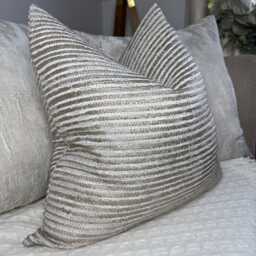 Luxurious Gold Striped Woven Cushion Cover Double-Sided Textured Designer Fabric For Sofa & Bed Decor - thumbnail 1