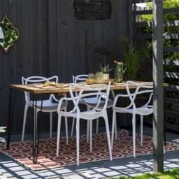 Rustic Wooden Dining Table With Hairpin Legs. Many Sizes & Colours Available. Customisable. Options For Indoor Or Outdoor Garden Treatment - thumbnail 3