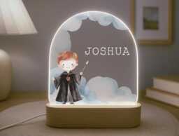 Personalised Children's Wizard Night Light - Led Lamp Kid's Decor Boy Girl Gift For Birthday Name Sign Bedroom