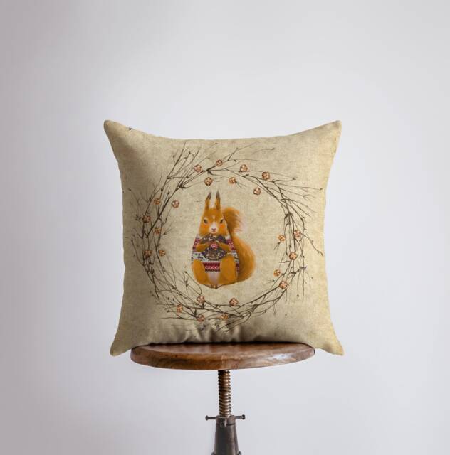 Chipmunk - Pillow Cover Throw Squirrel Home Decor Cabin Ideas Farmhouse Pillows - image 1