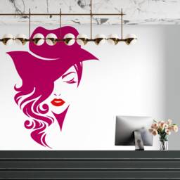 Woman Face Vinyl Decal Beauty Salon Wall Art, 2934 - thumbnail 3