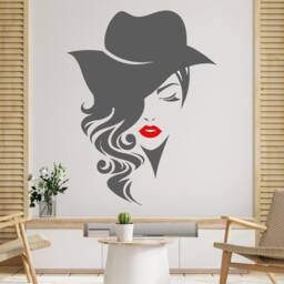 Woman Face Vinyl Decal Beauty Salon Wall Art, 2934 - thumbnail 2