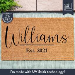 Personalized Family Name Doormat - Last Custom Door Mat Welcome Housewarming Gift - thumbnail 1