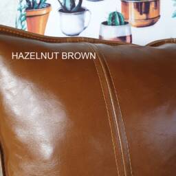 Red Vegan Leather Pillow Cover Modern Square Cushion Case - thumbnail 4