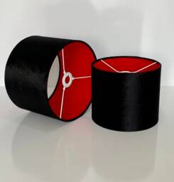 New Luxury Premium Quality Black & Red Combination Lamp Shade Pendant Light Velvet