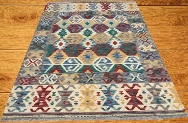 Afghan Chobi Kilim Rug, Traditional Flatweave Carpet - 246 cm X 172 cm - image 1