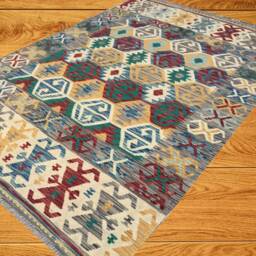 Afghan Chobi Kilim Rug, Traditional Flatweave Carpet - 246 cm X 172 cm - thumbnail 2