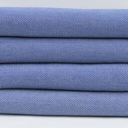 "Blue & White Blanket, Turkish Bedspread, Herringbone Bedspread, Sofa Cover, Turkish Blanket, 79""x91" - thumbnail 3