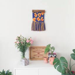 Handwoven Wool Wall Tapestry Modern Art Deco Decor - thumbnail 4