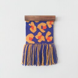 Handwoven Wool Wall Tapestry Modern Art Deco Decor - thumbnail 3