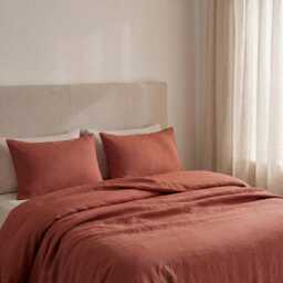 Burnt Orange Linen Pillowcase Set, Envelope Closure, Pillowcases, Bedding, Pillow Covers - thumbnail 3