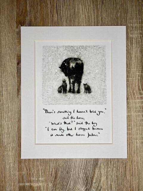 Charlie Mackesy Mounted Print - The Boy, Mole, Fox & Horse Book Page Art
