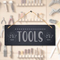 Tools Laser Engraved Wall Hanging Slate Shed Work Shop Decor Plaque Sign - thumbnail 2