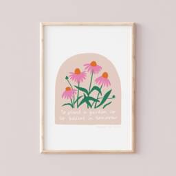 July A5 Giclee Print To Plant A Garden Echinacea Botanical Illustration - thumbnail 1