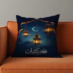 Ramadan Kareem Cushion Cover, Islamic Pillow Case, Lantern Eid Home Decor, Arabic Calligraphy Throw Pillowcase - thumbnail 3