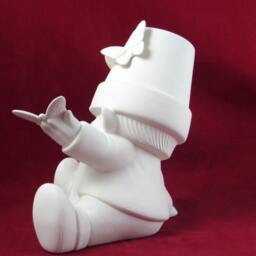 Ready To Paint Ceramic Sitting Gnome With Butterflies - 9 Inches, Lawn Or Garden Gnome, Outdoor Indoor - thumbnail 2