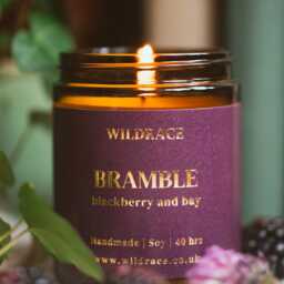 Bramble Candle, Blackberry Scented Minimal Gifts, Sage Green, Plastic Free , Vegan Birthday Gift - thumbnail 2