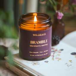 Bramble Candle, Blackberry Scented Minimal Gifts, Sage Green, Plastic Free , Vegan Birthday Gift - thumbnail 3