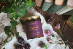 Bramble Candle, Blackberry Scented Minimal Gifts, Sage Green, Plastic Free , Vegan Birthday Gift - thumbnail 1