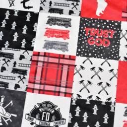 Fire Truck Minky Baby Blanket-Personalized Firefighter Personalized Blanket - Fireman Blanket Boy-Firetruck Nursery - thumbnail 2