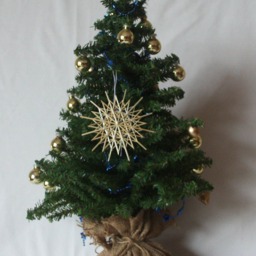 Christmas Tree Decoration - Handmade German Straw Star Ornament Design 5 - thumbnail 2