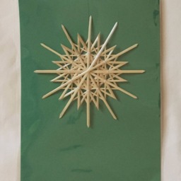 Christmas Tree Decoration - Handmade German Straw Star Ornament Design 5 - thumbnail 3