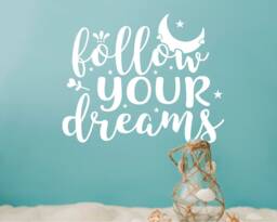 Follow Your Dreams Wall Sticker, Decal, Art, Inspirational Nursery Wall Decor