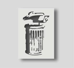 Banksy Cctv Dustbin Stencil Reusable Wall Art Decor - A6-A2