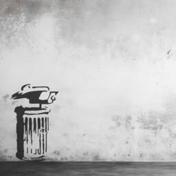 Banksy Cctv Dustbin Stencil Reusable Wall Art Decor - A6-A2 - thumbnail 2