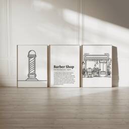 Barber Shop Definition Print Set - 3 Barbers Posters - Haircut Decor Men's Hairdresser Artwork Hairstylist Salon Wall Art Gift Picture - thumbnail 1