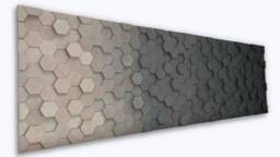 Handmade Ombre Hexagon Wood Wall Art - Silver Gray Black - thumbnail 1