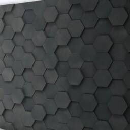 Handmade Ombre Hexagon Wood Wall Art - Silver Gray Black - thumbnail 4