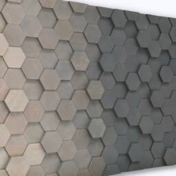 Handmade Ombre Hexagon Wood Wall Art - Silver Gray Black - thumbnail 2
