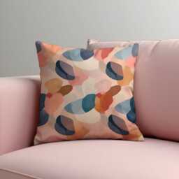 Soft Pastel Abstract Throw Pillow Cover, Modern Watercolor Cushion Case With Blue, Pink & Peach Shapes, Calm Accent For Sofa Or Bedroom - thumbnail 2
