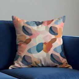 Soft Pastel Abstract Throw Pillow Cover, Modern Watercolor Cushion Case With Blue, Pink & Peach Shapes, Calm Accent For Sofa Or Bedroom - thumbnail 3