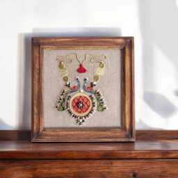 Necklace Royal Indian Jewellery Wall Art, Embroidery & Applique in Hoop Or Wooden Frame