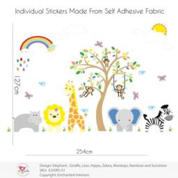 Jungle Animals Nursery Wall Stickers Safari Tree Mural - thumbnail 2