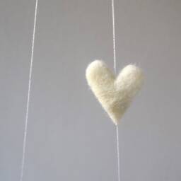 Cat On Swing , Taupe Needle Felted Cat, Nursery Decoration, Baby Crib Mobile, Toy, Mobile - thumbnail 4