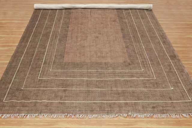 Hand Block Printed Cotton Rug, Indian Durrie Mat - image 1