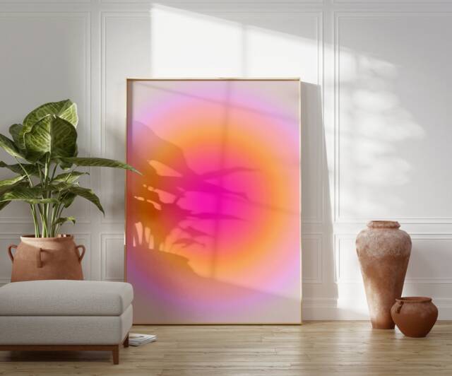 Dreamy Aura Gradient Print - Angel Numbers, Spiritual Poster, Positive Affirmations, Self Care Art, Energy, Abstract - image 1