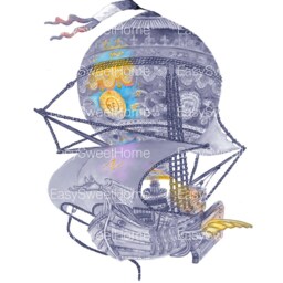 Wall Decals Hot Air Balloon, Indigo, Home D??cor, Tile Decals, Furniture Balloon - thumbnail 2
