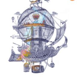 Wall Decals Hot Air Balloon, Indigo, Home D??cor, Tile Decals, Furniture Balloon - thumbnail 3