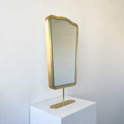 Countertop Illuminated Mirror With Brass Frame - Vintage N.4 - thumbnail 2
