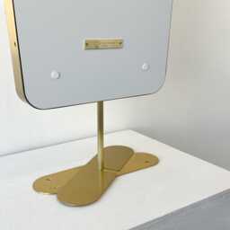 Countertop Illuminated Mirror With Brass Frame - Vintage N.4 - thumbnail 4